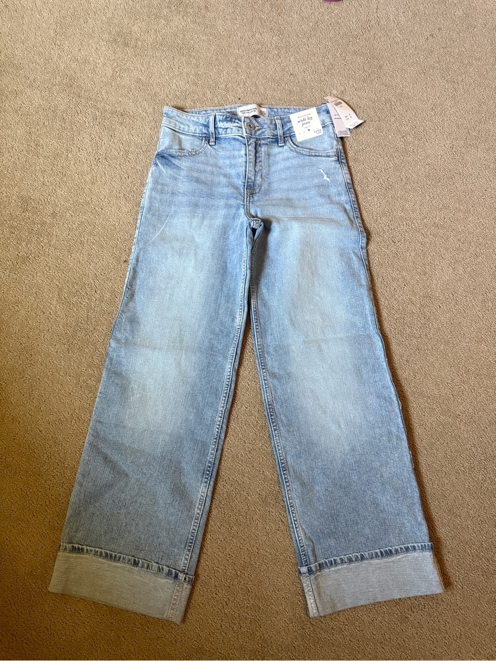 abercrombie kids Light Blue Wide Leg Jeans